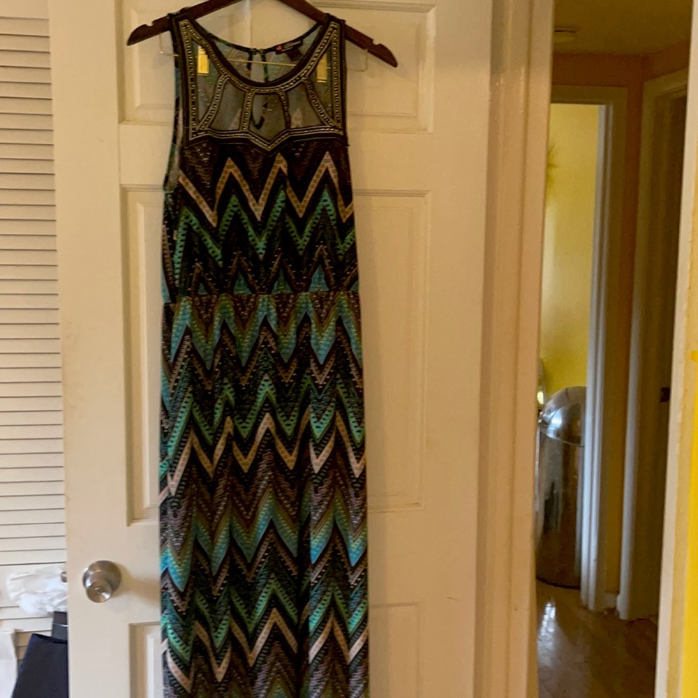 Maxi Dress Teal and black